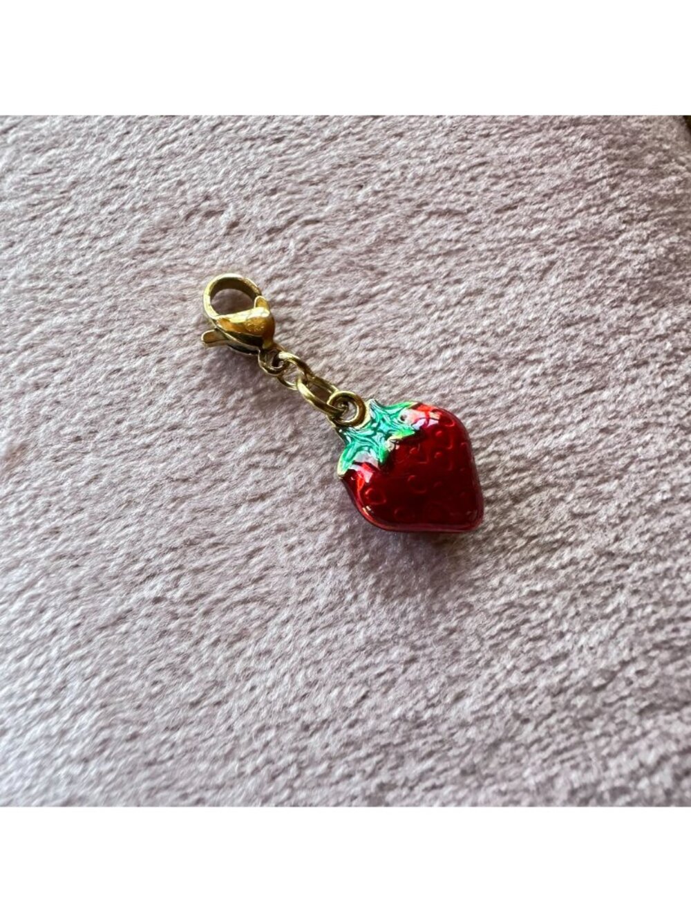 Strawberry Charm 18K Gold PVD Stainless Steel Waterproof Lobster Claw Clasp - Picture 7 of 12